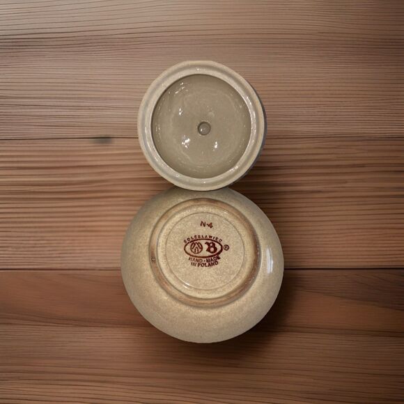 Boleblawiec Hand Made Polish Art Pottery Cheese Dish with Lid Blue White - Picture 6 of 10